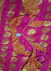 New Pattu Saree Stone Work With Blouse