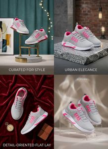 Stylish Grey & Pink Sneakers/ shoes