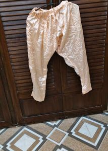 Elegant Peach Kurta with Silver Embellishments