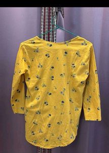 Yellow Floral Print Top