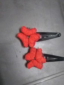 Cute Red Flower Hair Clip set of 2