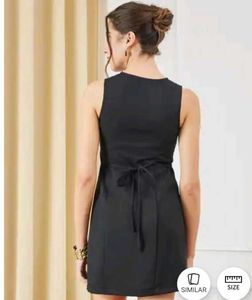 XXL size Sleek Black Button-Up Mini Dress