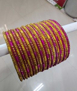 Beautiful Pink &amp; Gold Bangles Set
