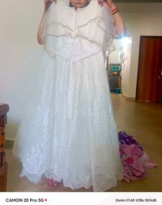 Elegant White Ethnic Gown