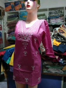 V Neck Embroidery Work Kurti