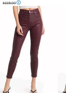H&amp;M Burgundy S/M Leather Type  high waist