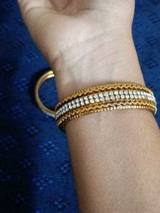 Gold &amp; Crystal Bangle Set
