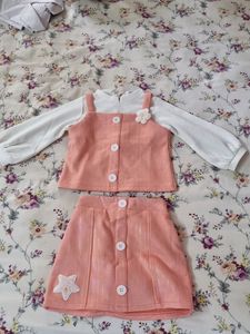 Pink Top With Skirt 👧 Cloth 2 To 3 Yers