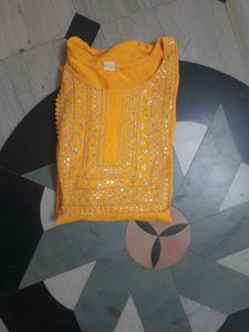 Yellow Embellished Kurta