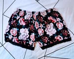 Floral Lace Trim Pajama Set