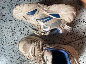 White and Blue Sneakers