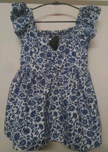 Chic Blue Floral Off-Shoulder Top