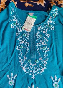 Blue Embroidered Kurta