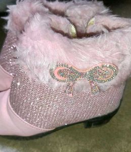 Sparkly Pink Fur Boots