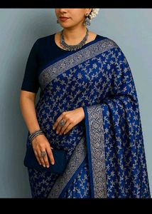 Elegant Blue Banarasi Silk Saree
