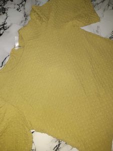 Combo Of Puffed Sleeve Top And Crop Tee