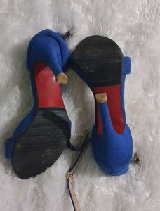 Royal Blue Suede Heels