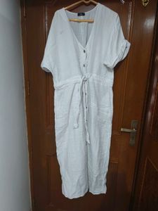 Casual White Button-Down Dress