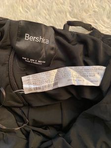 Bershka Chic Black Ruffled Crop Top
