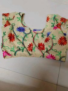 Embroidered Floral Blouse princess cut