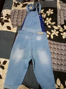 short dungaree denim for girls