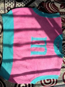Vibrant Pink &amp; Teal Knit Vest