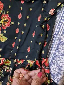 Beautiful Black Printed Gown