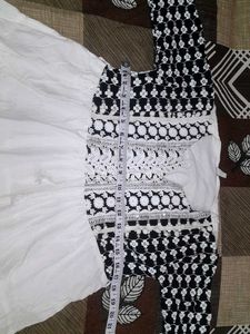 Elegant Black &amp; White Kurta Set