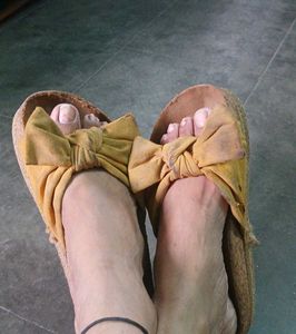 Yellow Bow Sandals