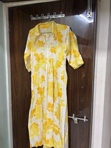 Yellow Floral Print Kurta