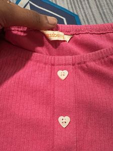 Cute Pink Button-Up Crop Barbie Top