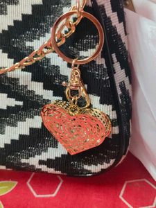 Designer Heart Charm Clutch Bag