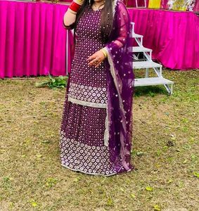 Elegant Purple Embroidered Kurta Set