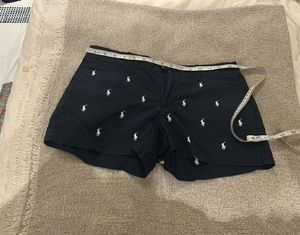 Ralph Lauren Navy Shorts with White Horse Print