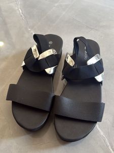 Stylish Black &amp; Silver Sandals