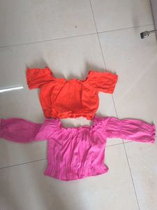 Off-Shoulder Crop Tops (Set of 2)
