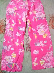 Vibrant Pink Floral Print payjama Pants
