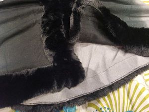 Imported Elegant Black Faux Fur Cape