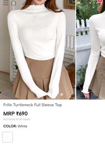 Elegant White Ribbed Mock Neck Top