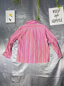 Pink Striped Button-Up Shirt