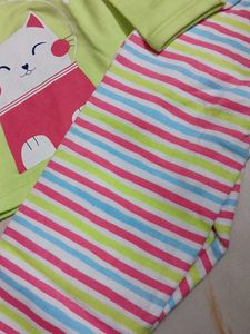 3-6 mnth new Cute Cat Print Cotton Pajama Set