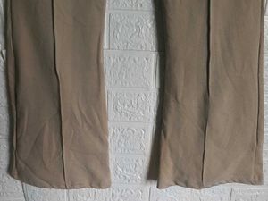 Beige Flare Leg Pants