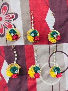 Handmade Floral Maang Tikka Set