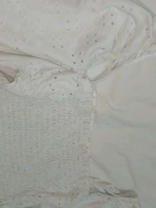 White Crop Top With Beautiful Sleeve Design😌
