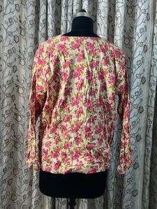 Floral Print Button-Up Blouse