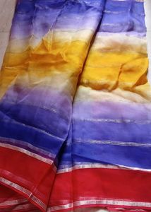 Vibrant Ombre Striped Saree
