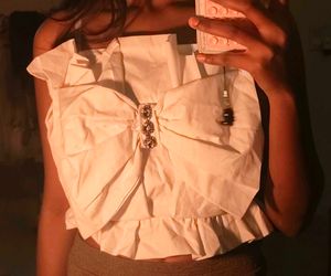 Cream Bow Front Crop Top