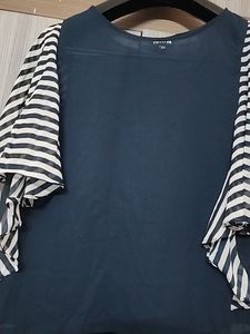 Navy Blue Western  SeeThrough Top