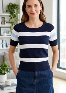Striped Short Sleeve Top