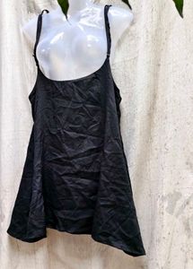 5247. Black Mini Slip Dress